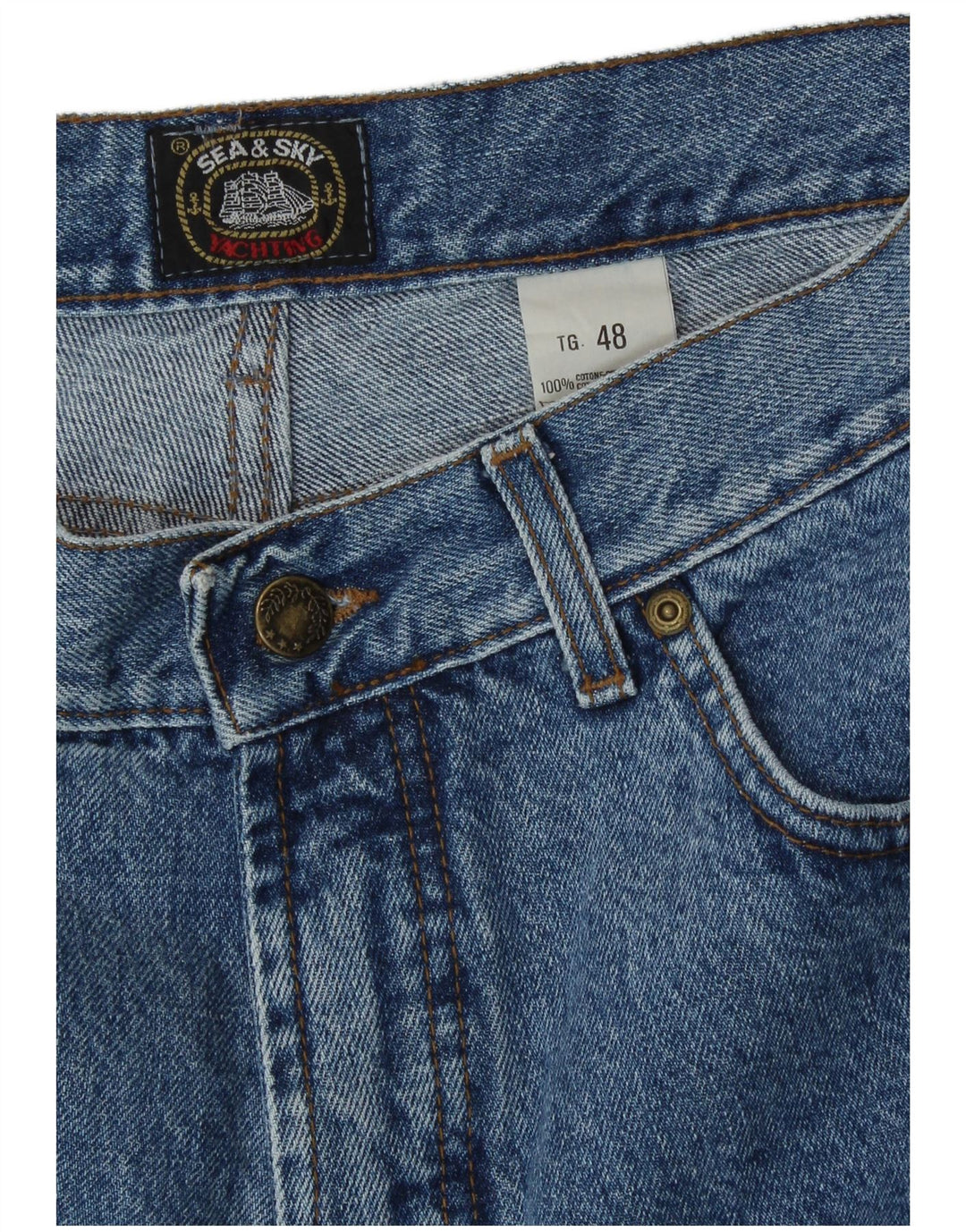 Jeans affusolati da uomo Sea & Sky IT 48 medio W32 L30 cotone blu