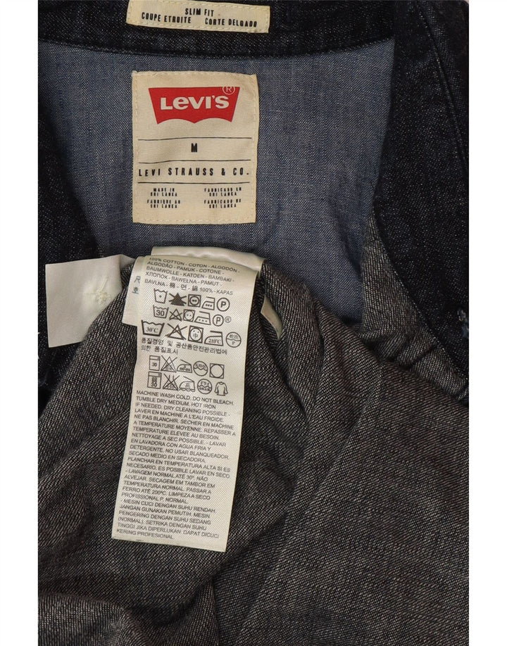 LEVI'S Camicia di jeans slim fit da uomo in cotone blu navy medio