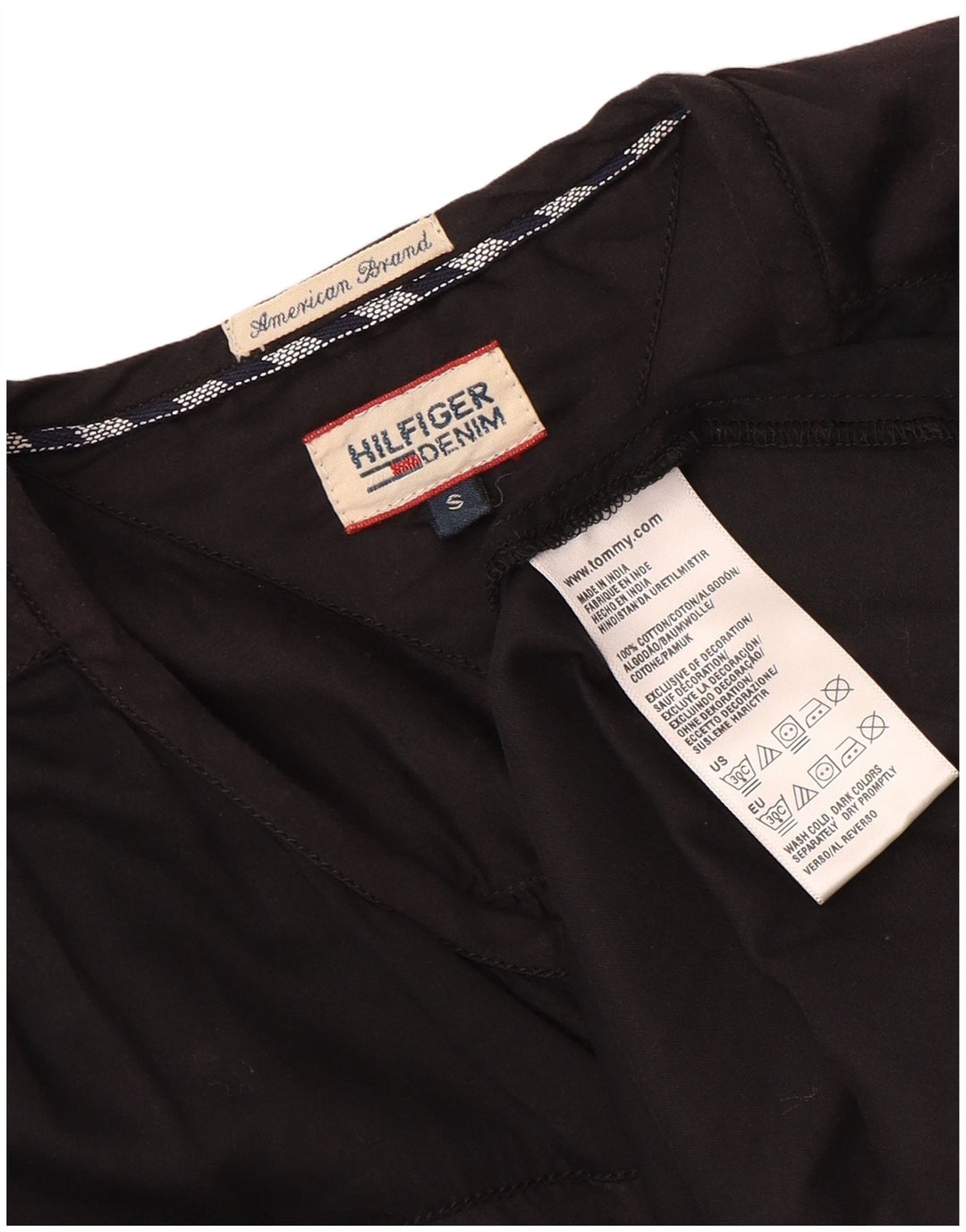 Camicia oversize da donna Tommy Hilfiger UK 10 piccola in cotone nero