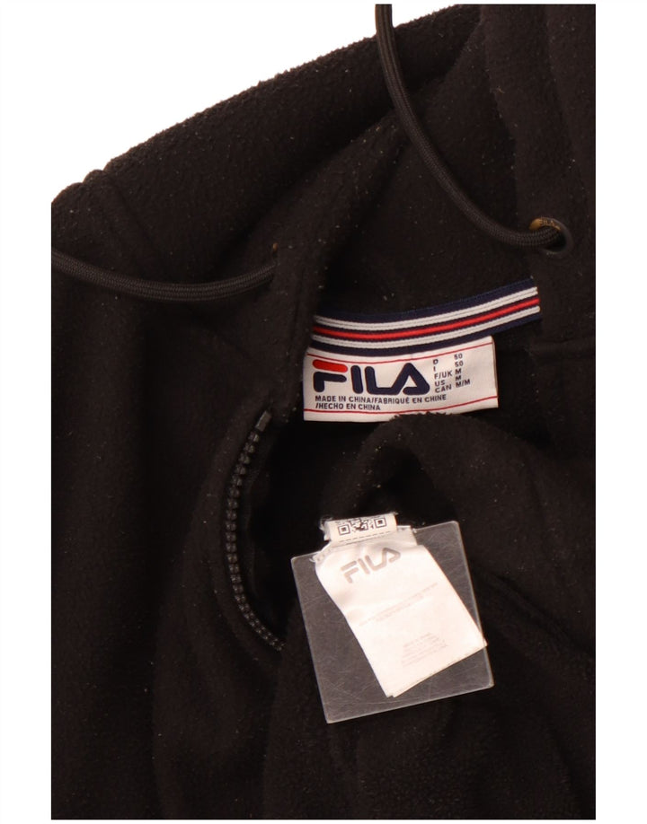 Maglione in pile da uomo con cappuccio e zip FILA, poliestere nero medio