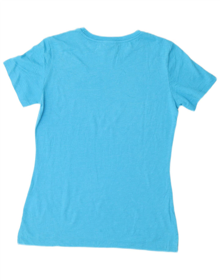 CHAMPION T-shirt grafica da donna con vestibilità Heritage UK 14 grande cotone blu