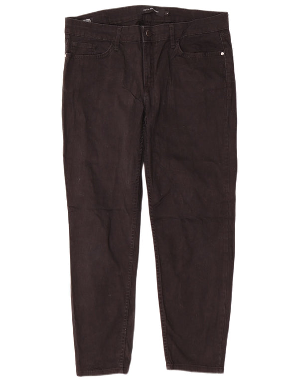 CALVIN KLEIN Pantaloni skinny casual da donna US 14 XL W34 L26 Cotone nero