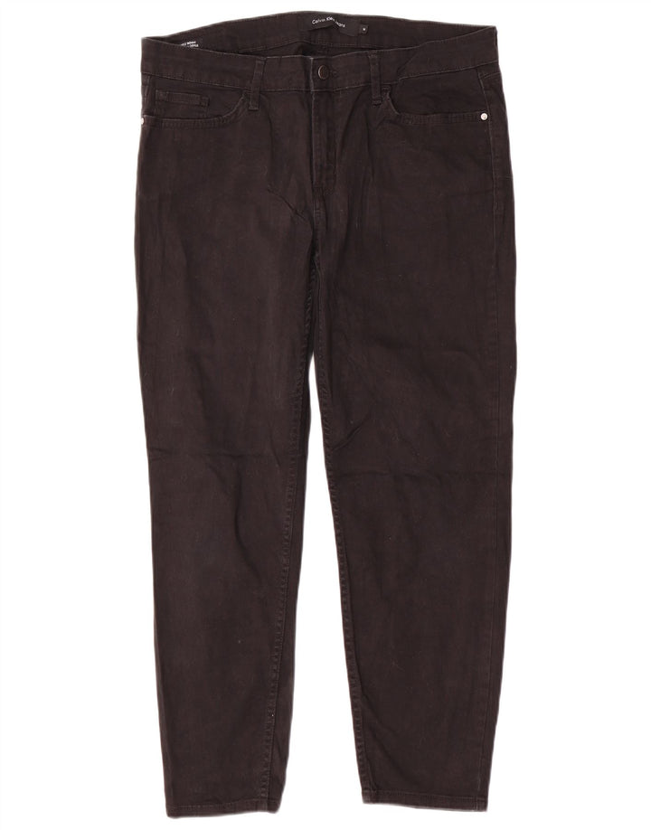 CALVIN KLEIN Pantaloni skinny casual da donna US 14 XL W34 L26 Cotone nero