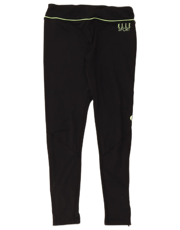 Leggings grafici da donna Elle Sport UK 14 poliestere nero medio