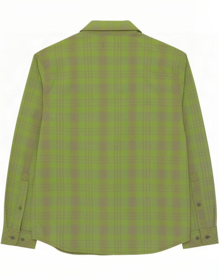 Camicia da uomo Diesel XL in cotone a quadri verdi