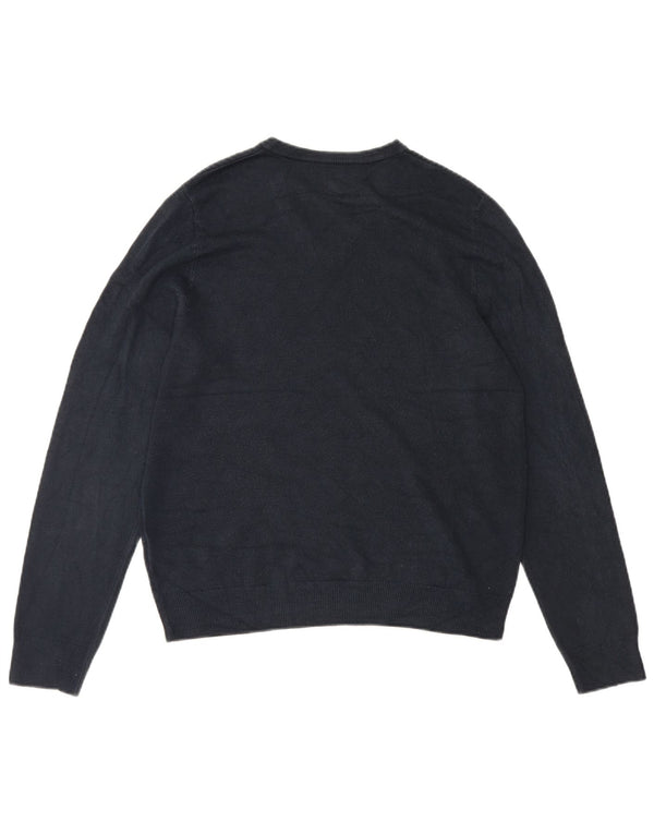 Maglione da uomo con scollo a V Marks & Spencer grande in acrilico blu navy