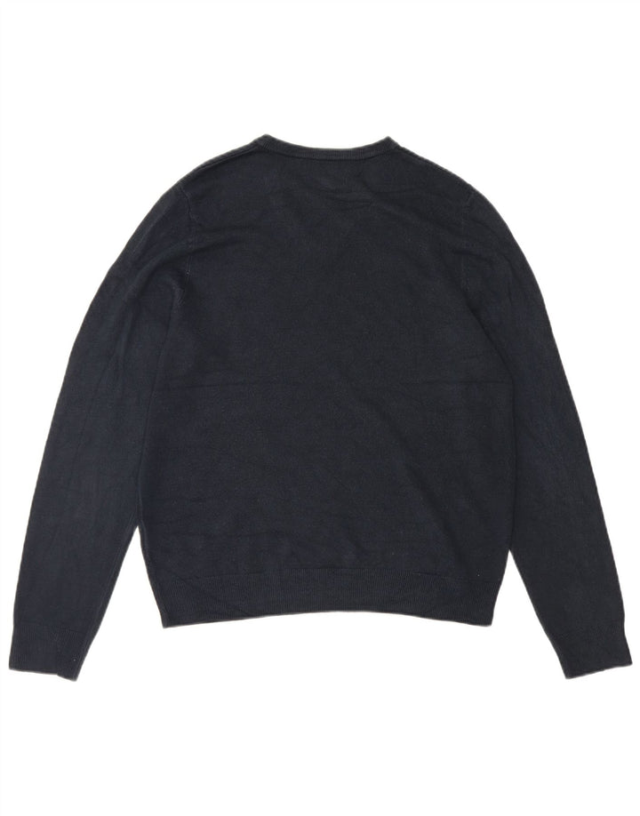 Maglione da uomo con scollo a V Marks & Spencer grande in acrilico blu navy