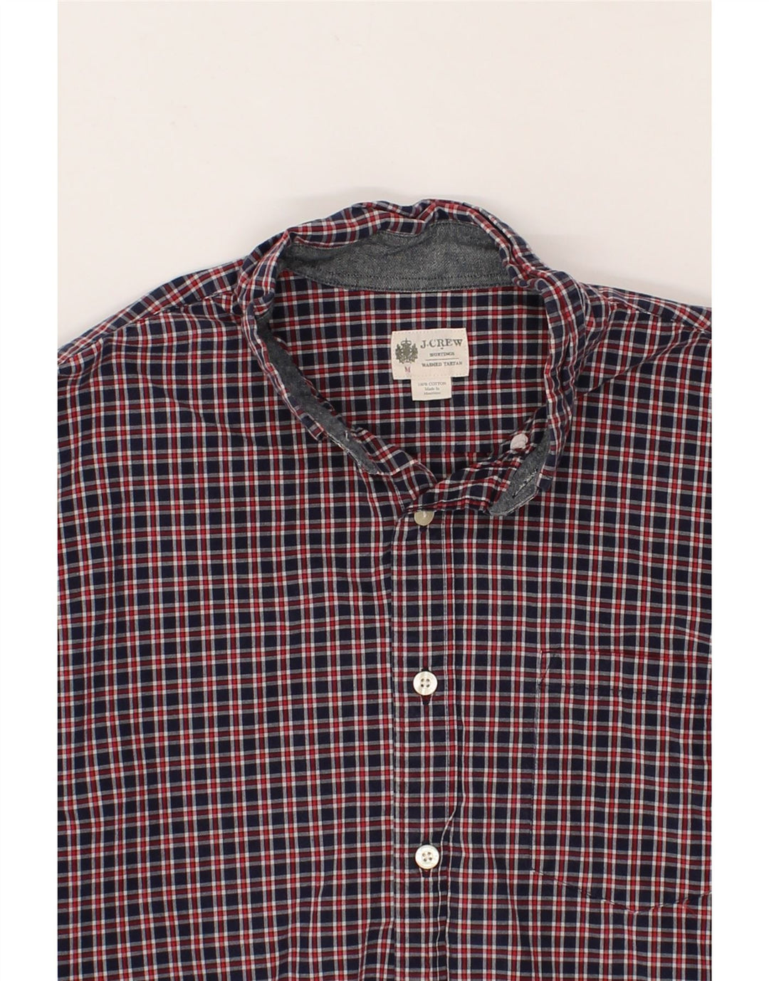 J. CREW Mens Shirt Medium Navy Blue Check Cotton Vintage J. Crew and Second-Hand J. Crew from Messina Hembry 