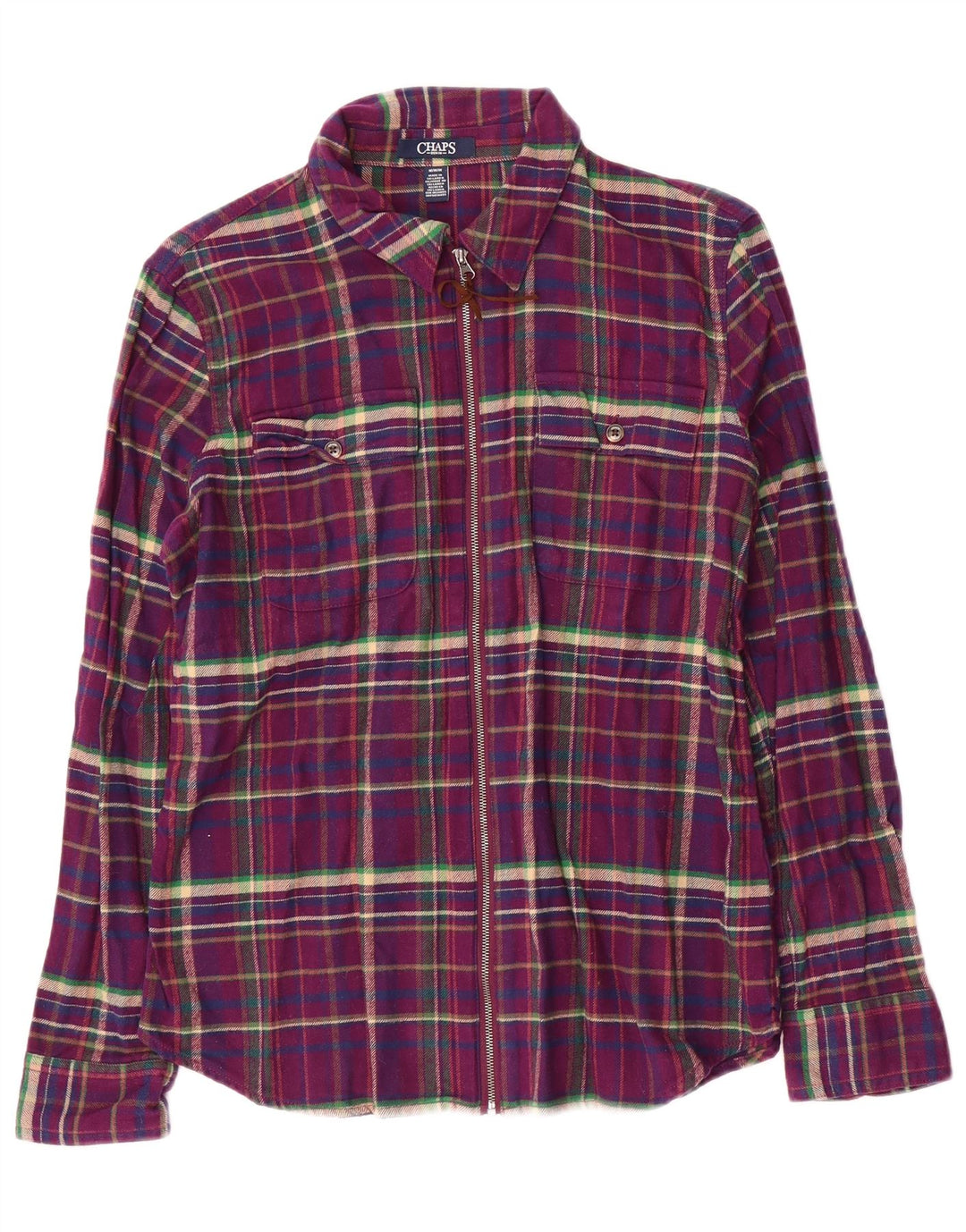 Camicia in flanella da donna Chaps UK 14 Cotone scozzese viola medio