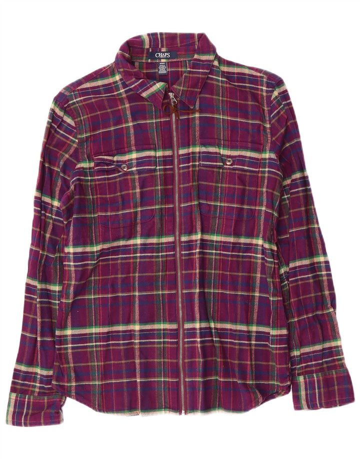 Camicia in flanella da donna Chaps UK 14 Cotone scozzese viola medio