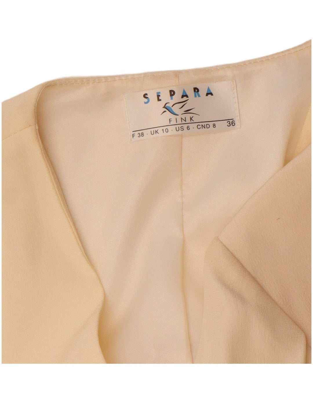 SEPARA FINK Womens 3 Button Blazer Jacket UK 10 Small Beige