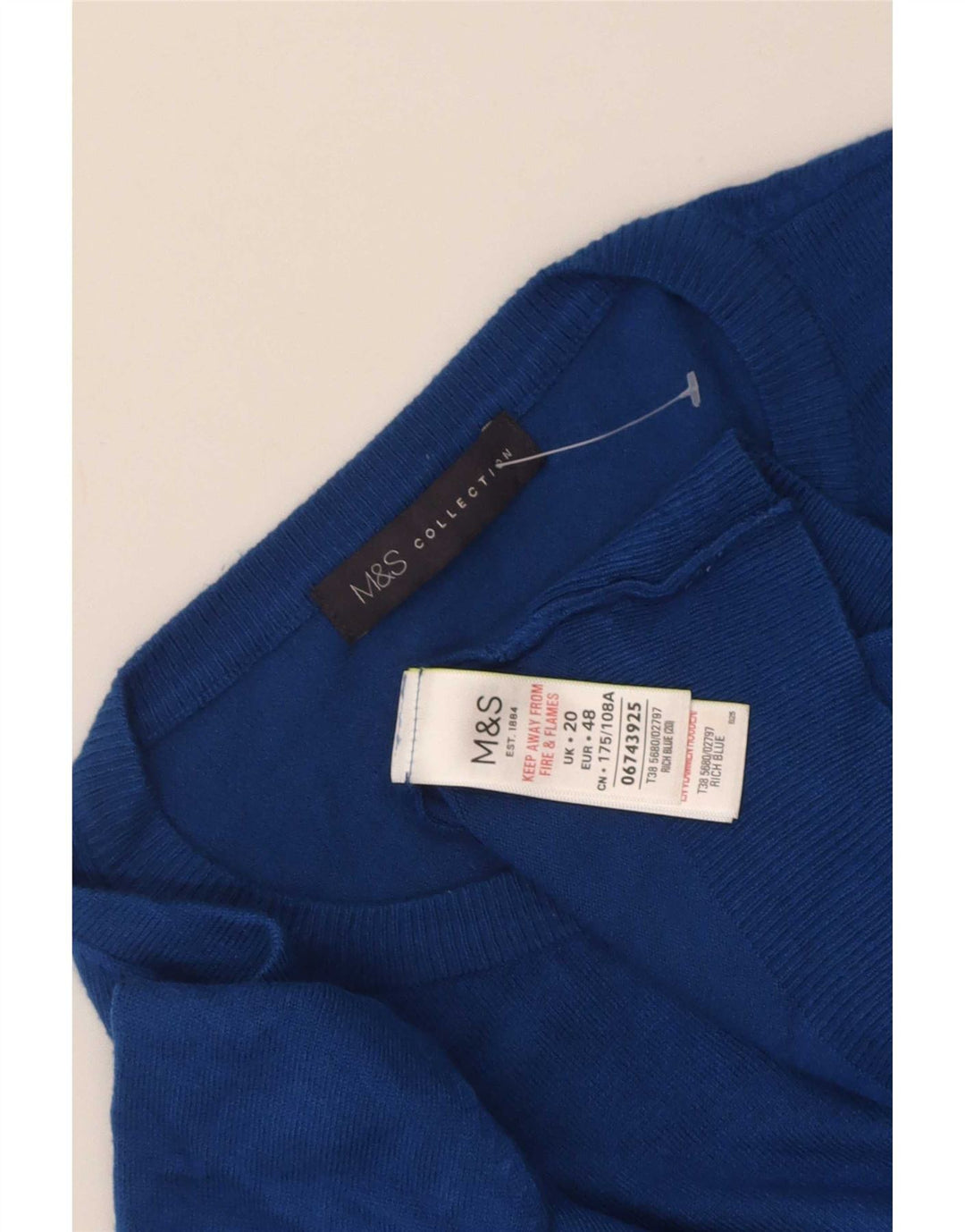 Maglione cardigan da donna Marks & Spencer UK 20 2XL viscosa blu