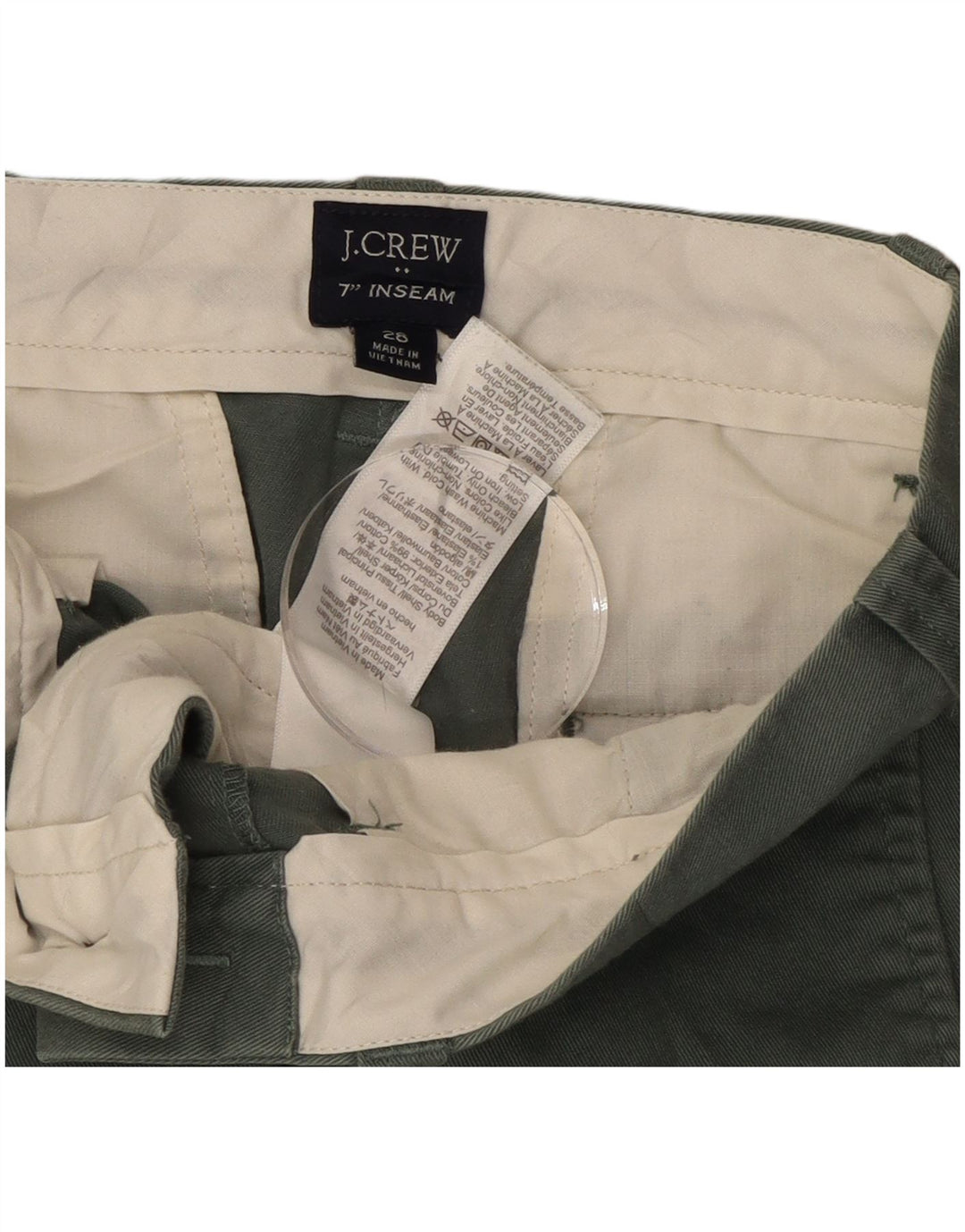 Pantaloncini chino da uomo J. Crew W28 piccoli in cotone verde