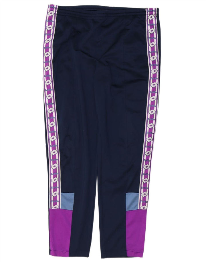 LOTTO Mens Graphic Tracksuit Trousers Large  Navy Blue Colourblock