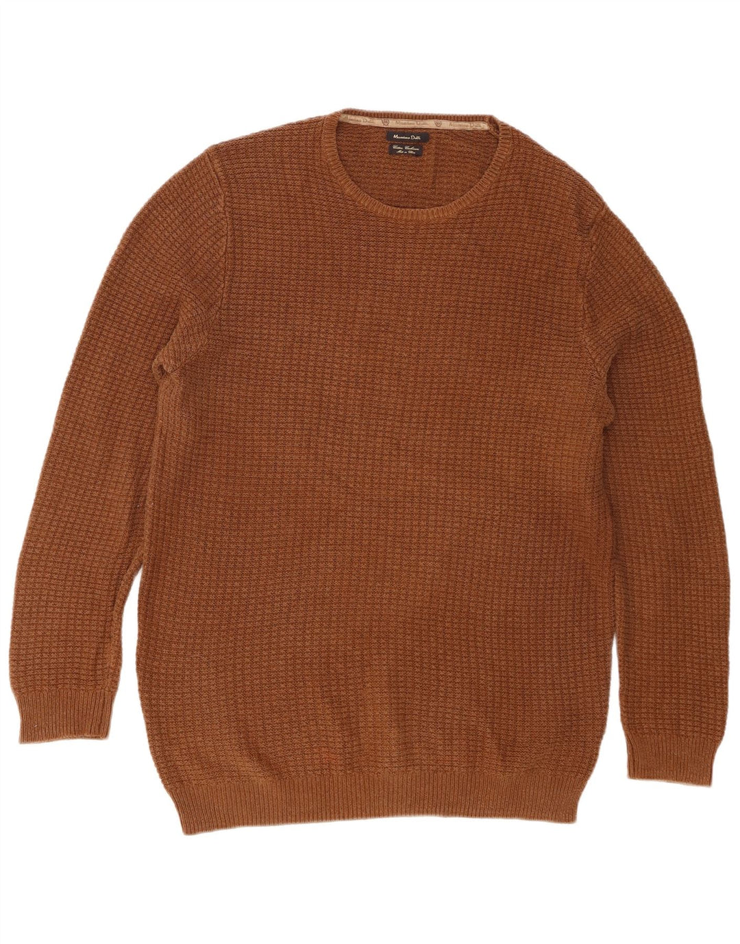 Massimo Dutti Maglione da uomo girocollo grande in cotone marrone