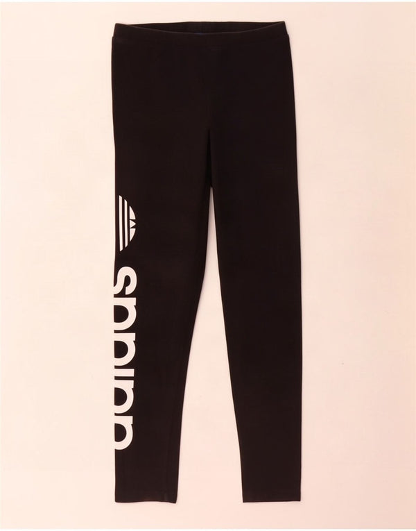 Leggings grafici da donna Adidas UK 8 piccoli cotone nero