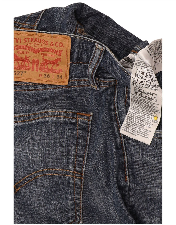 Levi's Uomo 527 Bootcut Jeans W36 L34 Blu Navy Cotone