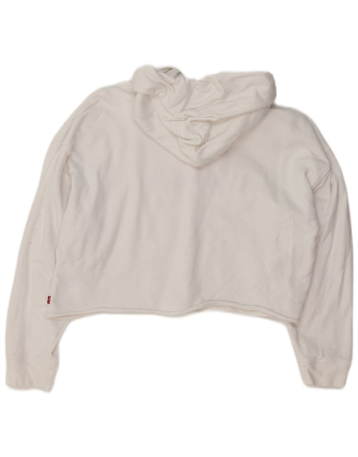 Maglione corto con cappuccio oversize da donna LEVI'S UK 14 cotone bianco medio