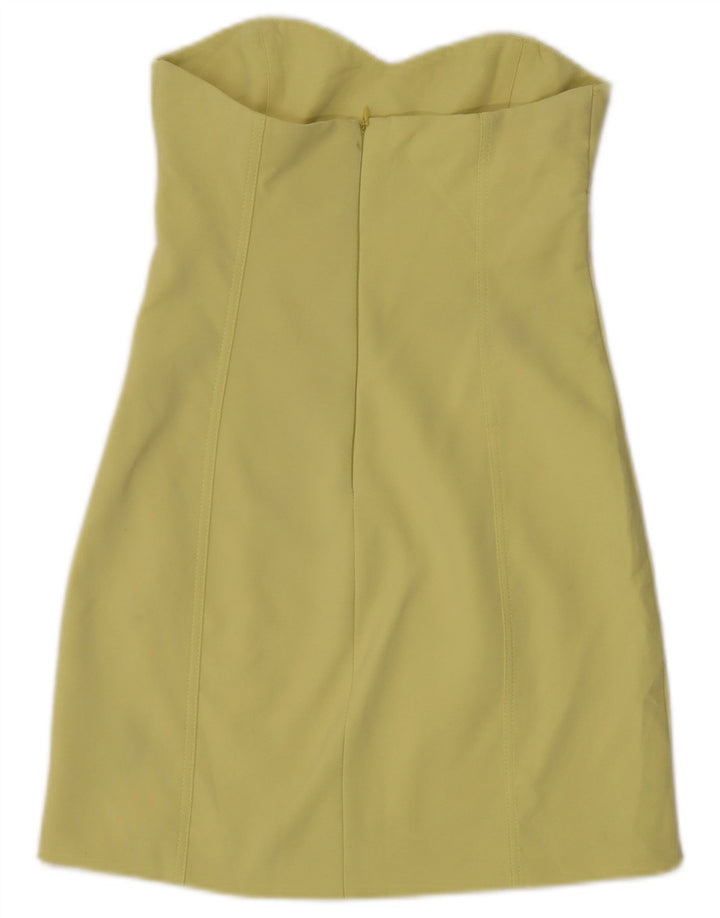 Abito senza spalline da donna Zara UK 8 piccolo poliestere giallo