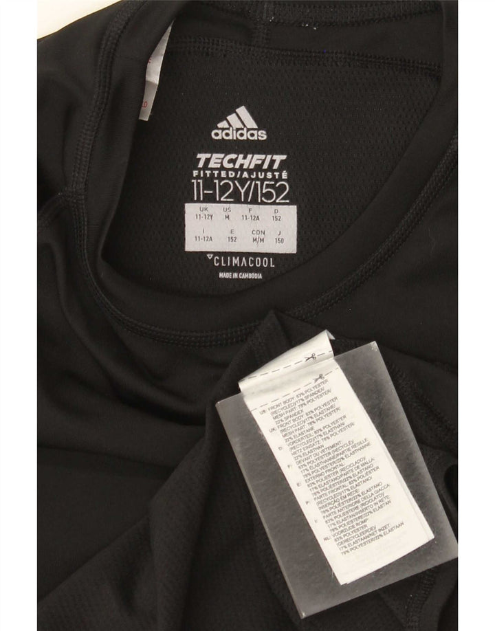 Top Adidas Climacool da ragazzo a manica lunga 11-12 anni in poliestere nero