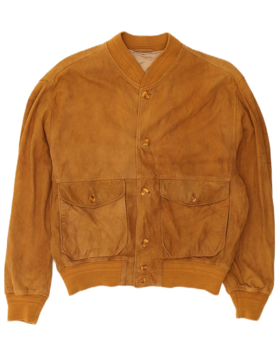 Giacca bomber in pelle scamosciata da uomo Burton UK 38 in pelle marrone medio