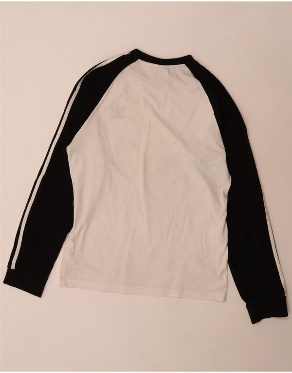 Top Adidas da uomo a maniche lunghe in cotone color block bianco medio