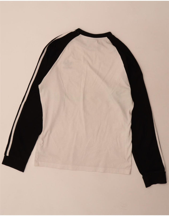 Top Adidas da uomo a maniche lunghe in cotone color block bianco medio