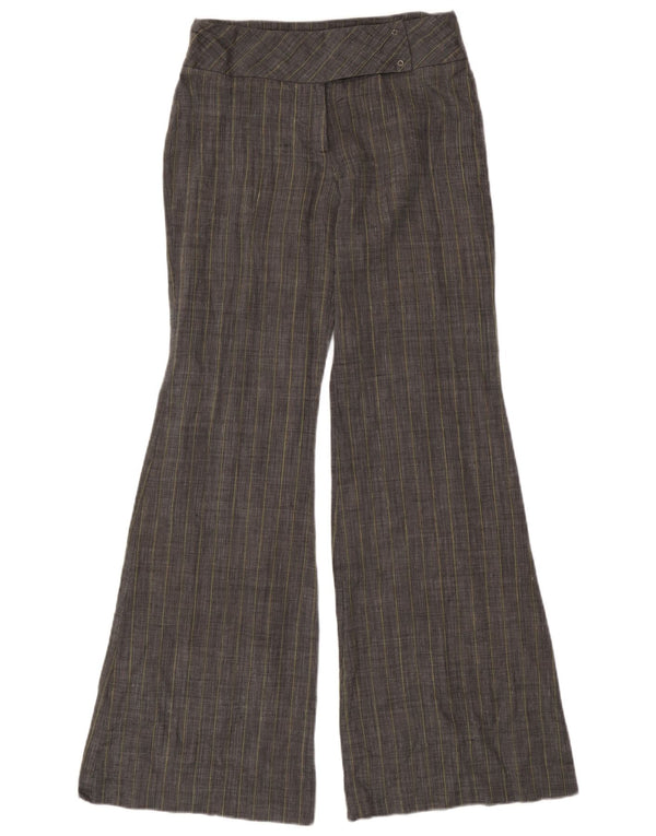 Pantaloni da abito svasati da donna Mango UK 8 Small W28 L33 Ramie grigio