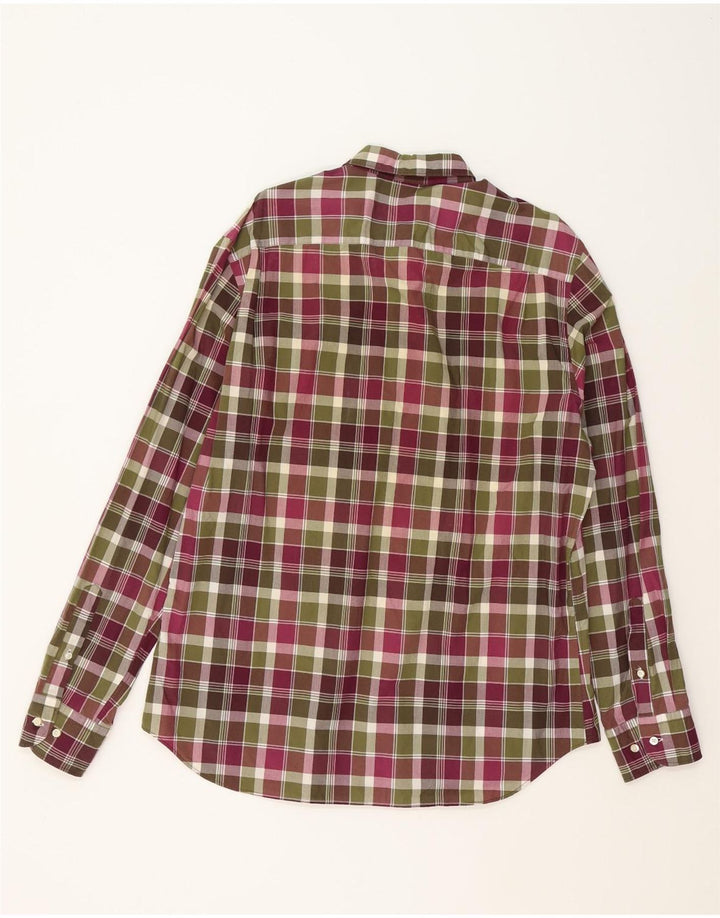 MASSIMO DUTTI Mens Tall Shirt XL Green Check Cotton Vintage Massimo Dutti and Second-Hand Massimo Dutti from Messina Hembry 