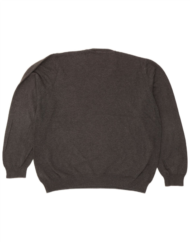 Maglione da uomo Marks & Spencer vestibilità regolare con scollo a V XL in cotone grigio