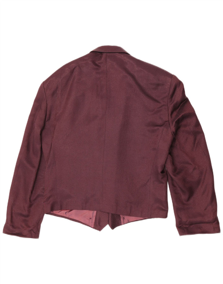 Giacca blazer doppiopetto vintage da donna IT 48 XL viscosa bordeaux