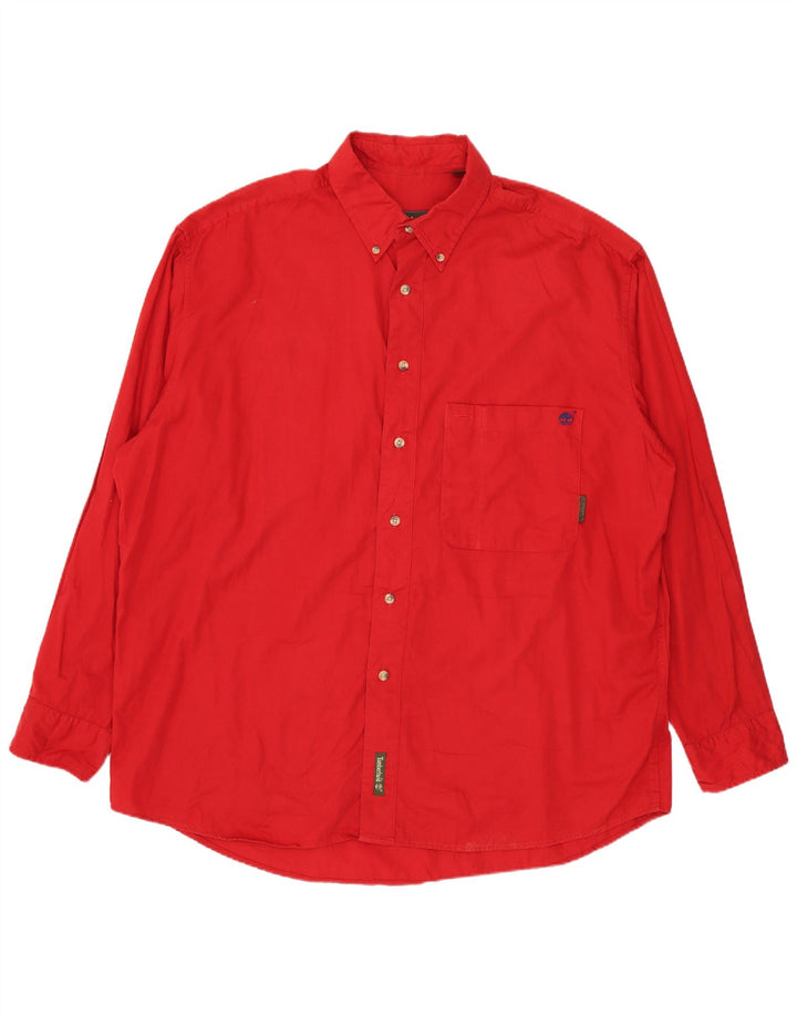 Camicia da uomo TIMBERLAND Large rossa in cotone