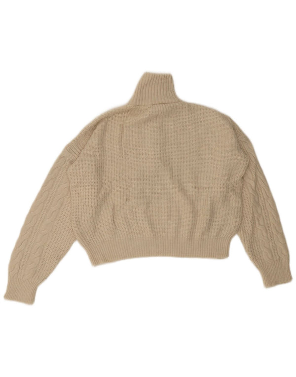 Maglione da donna con collo corto e zip Urban Outfitters UK 6 XS Beige