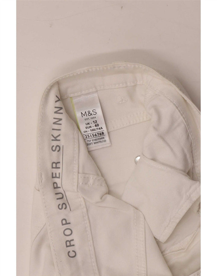 Jeans corti da donna Marks & Spencer UK 12 medio W30 L21 bianco