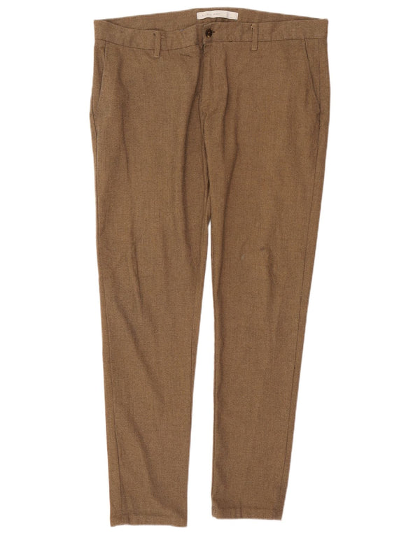 Pantaloni chino slim da uomo Zara EU 44 Large W34 L30 Beige