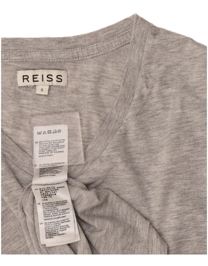 T-shirt da uomo Reiss Top Small in cotone chiazzato grigio