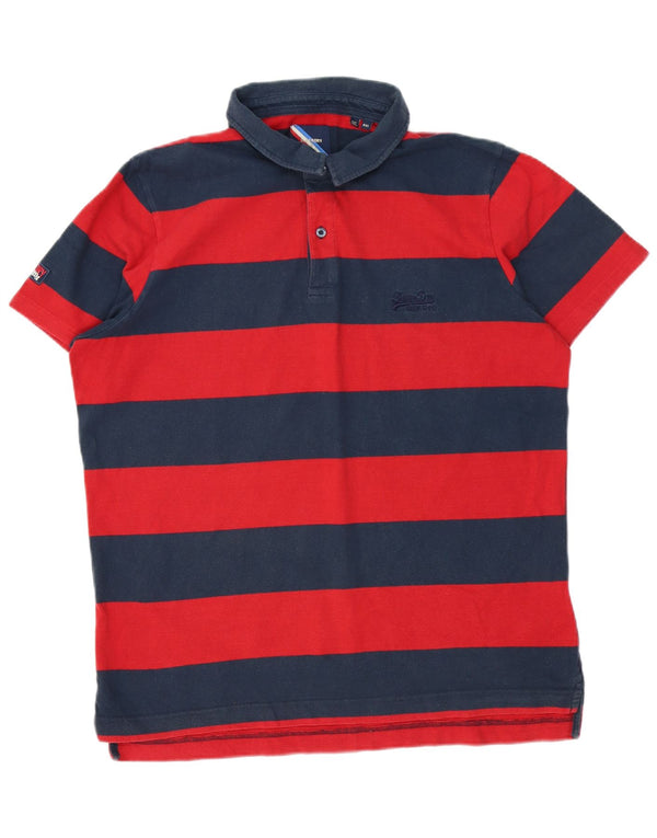 Polo da uomo Superdry 2XL in cotone a righe rosse