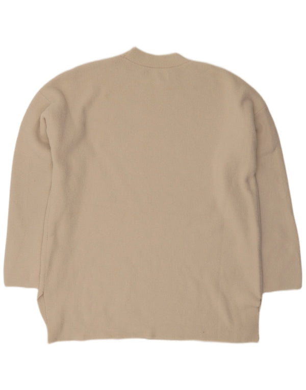 Abercrombie & Fitch Womens Crew Neck Jumper Sweater UK 10 Small Beige