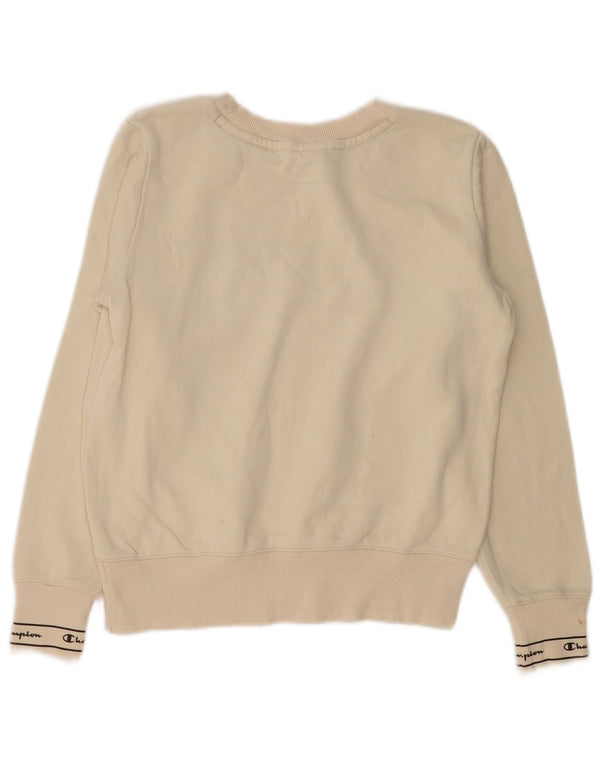 Felpa oversize con grafica da donna Champion UK 10 Small Off White