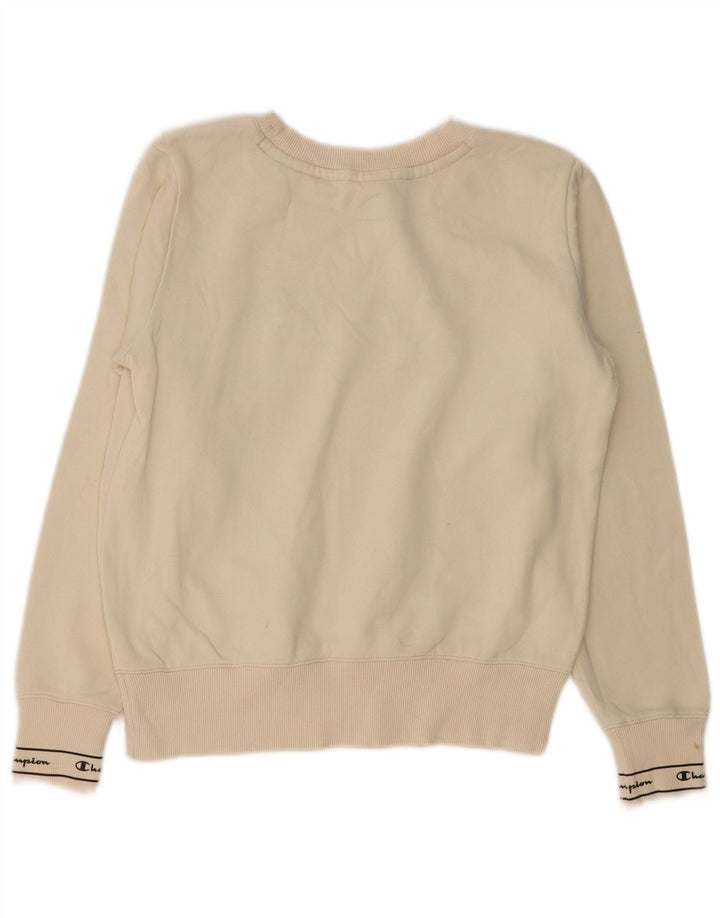 Felpa oversize con grafica da donna Champion UK 10 Small Off White