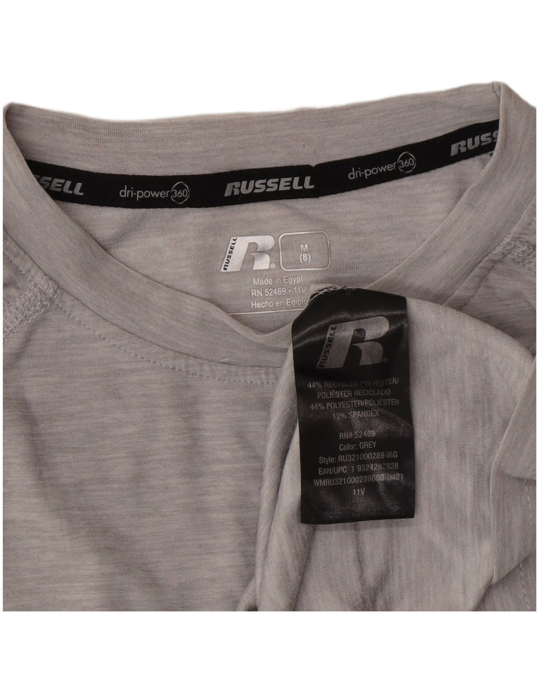 Maglia a maniche lunghe Dri-Power per ragazzi Russell Athletic 7-8 anni Grigio medio