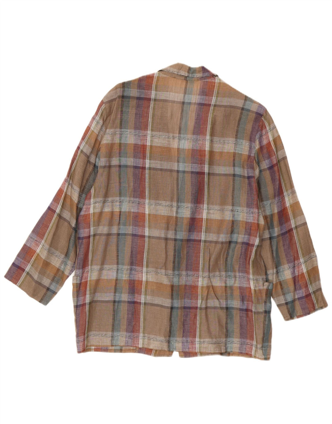 Giacca blazer da donna a 1 bottone MARZOTTO UK 16 grande quadretto multicolore