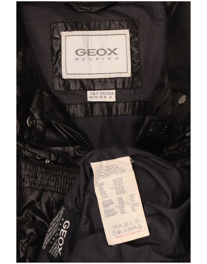 GEOX Womens Padded Jacket UK 8 Small  Black Polyester