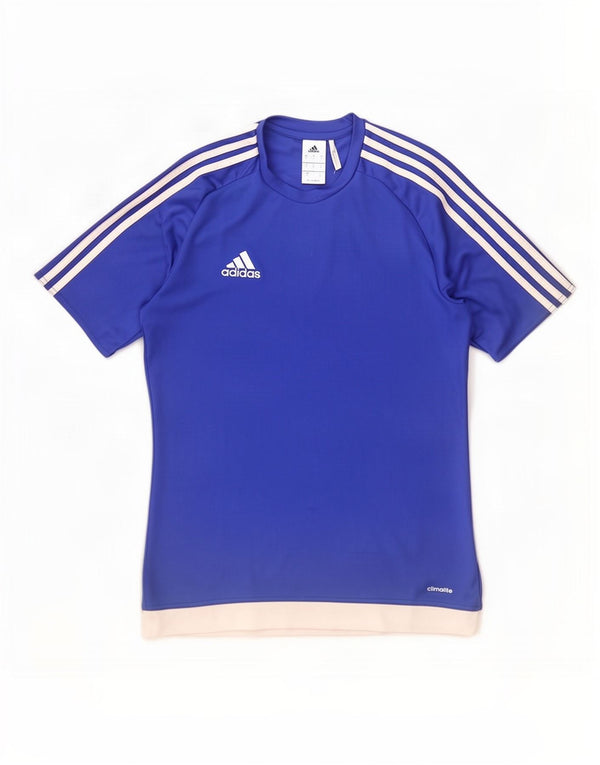 Adidas Mens Climalite T-Shirt Top Small Blue Colourblock Polyester