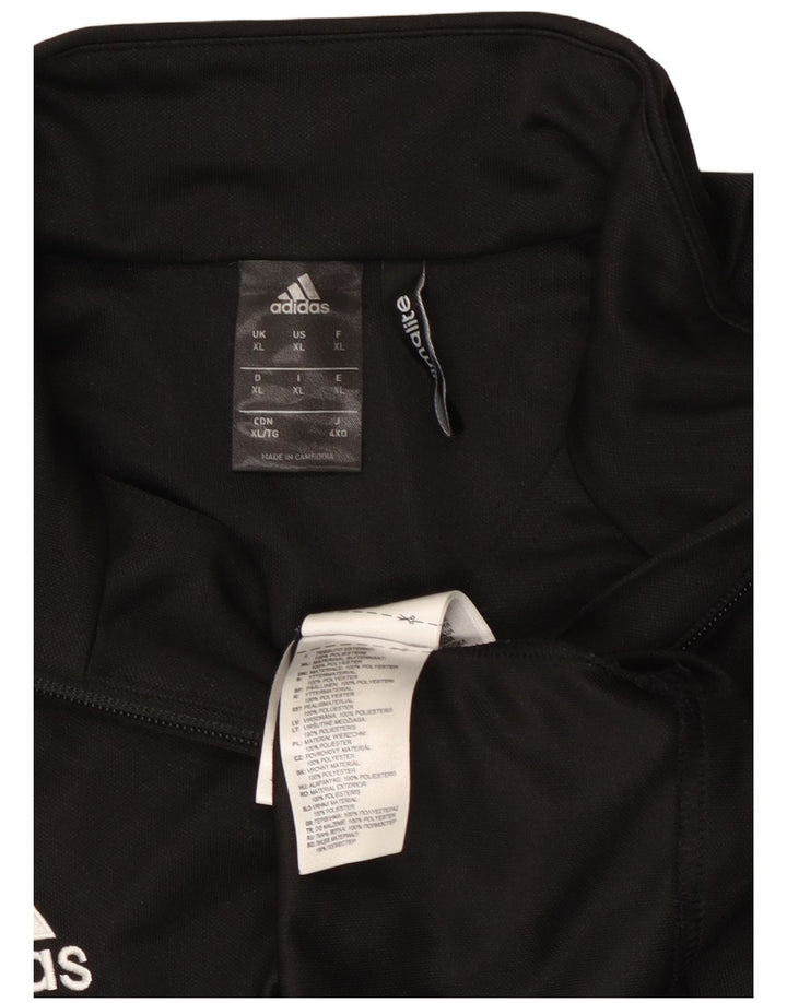 Adidas Uomo Climalite Zip Neck Pullover Tuta Top XL Poliestere Nero