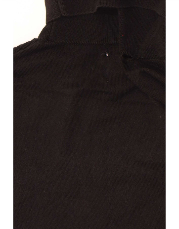 Maglione maglione collo alto da donna Zara UK 14 cotone nero medio