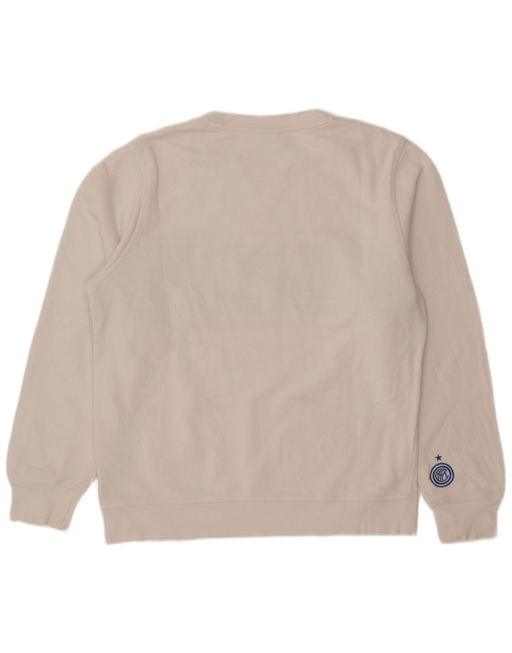 Felpa da uomo Nike Inter Milan, maglione grande, cotone color block bianco