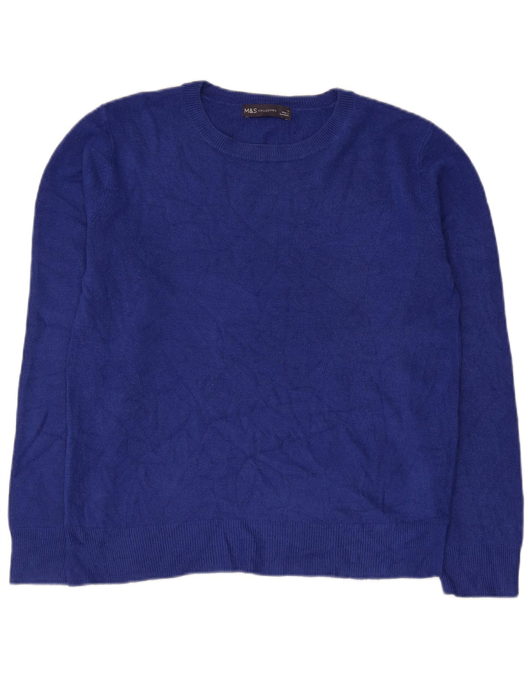 Maglione maglione con scollo a barca da donna Marks & Spencer UK 12 Acrilico blu medio