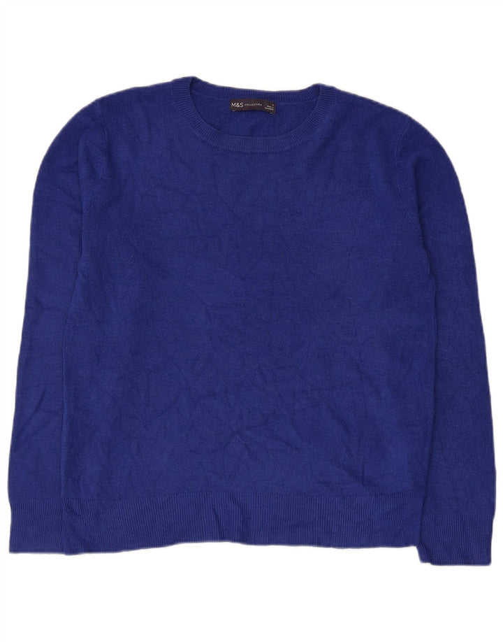 Maglione maglione con scollo a barca da donna Marks & Spencer UK 12 Acrilico blu medio