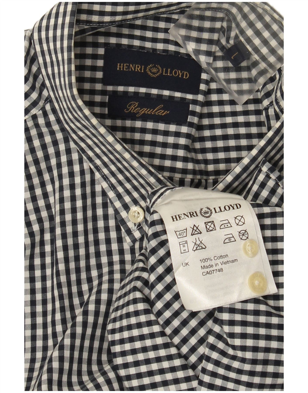 Camicia da uomo dalla vestibilità regolare Henri Lloyd, grande, in cotone a quadretti neri